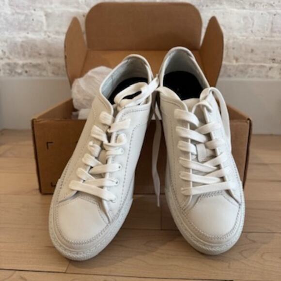 All Saints Milla Leather Chunky Sole Sneakers in White - Picture 6 of 8